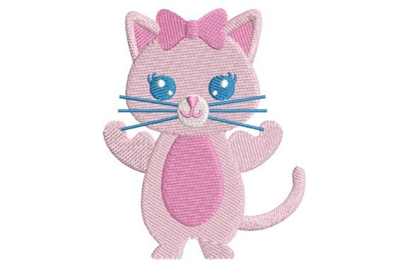 Pink Kawaii Kitten Embroidery: A Designer’s Review