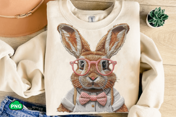 Retro Easter Bunny PNG: Faux Embroidery Review